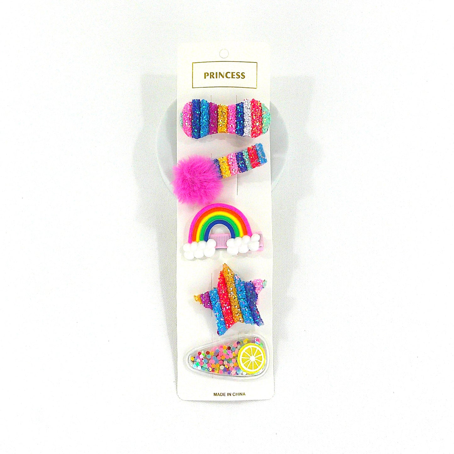 KIDS CUTE CARTOON UNICORN RAINBOW CUPCAKE HAIR CLIPS 4229-18 (12PC)