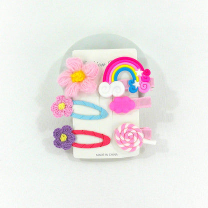 KIDS CUTE CARTOON CANDY FLOWER RAINBOW HAIR CLIPS 4229-8 (12PC)