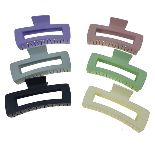 5 INCHES JUMBO SQUARE CLAW CLIP 6 COLOR MIX HC31118-19 (12PC)