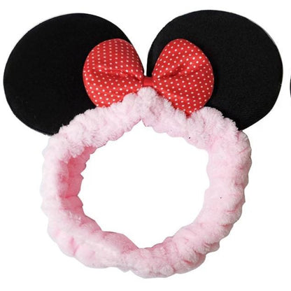 CUTE MOUSE EAR RIBBON SPA HEADWRAP HW3702-14 (12PC)