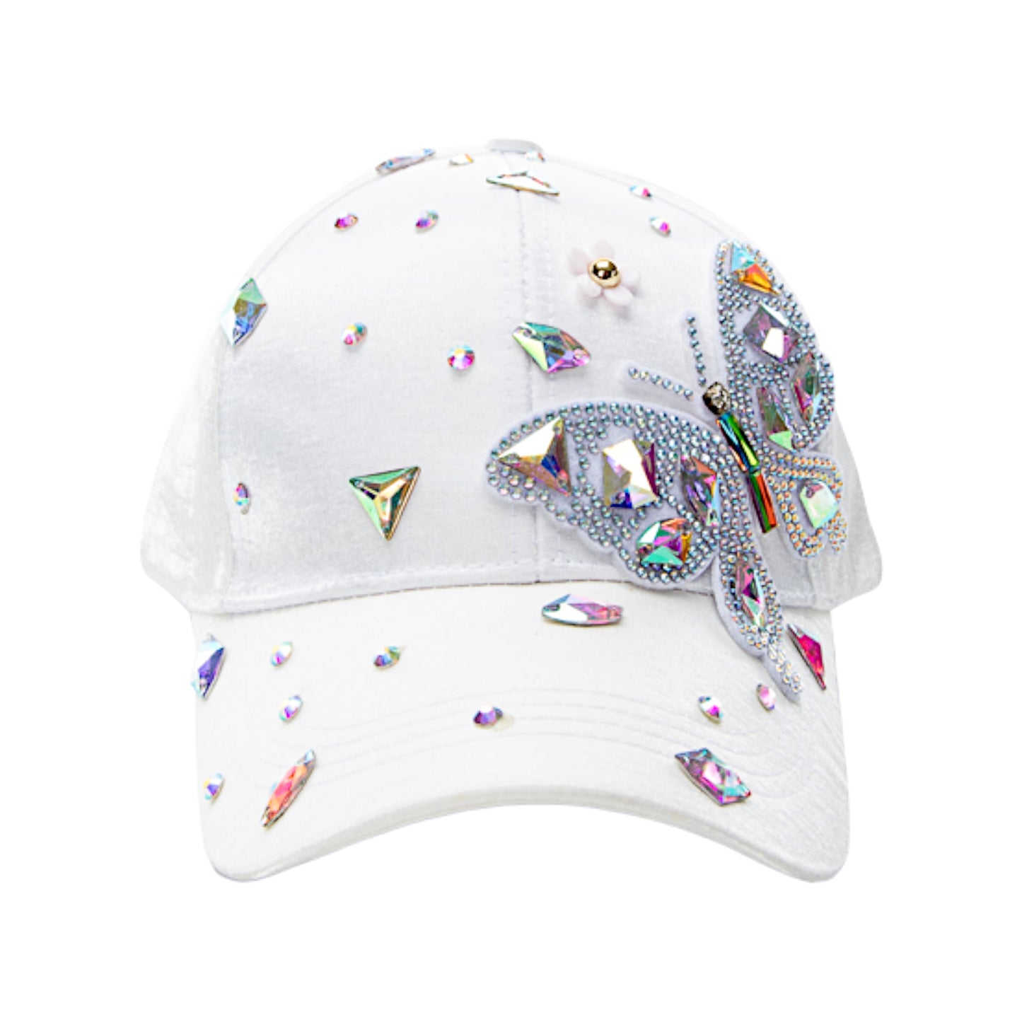 BUTTERFLY RHINESTONE CAP 31124-4 (12PC)