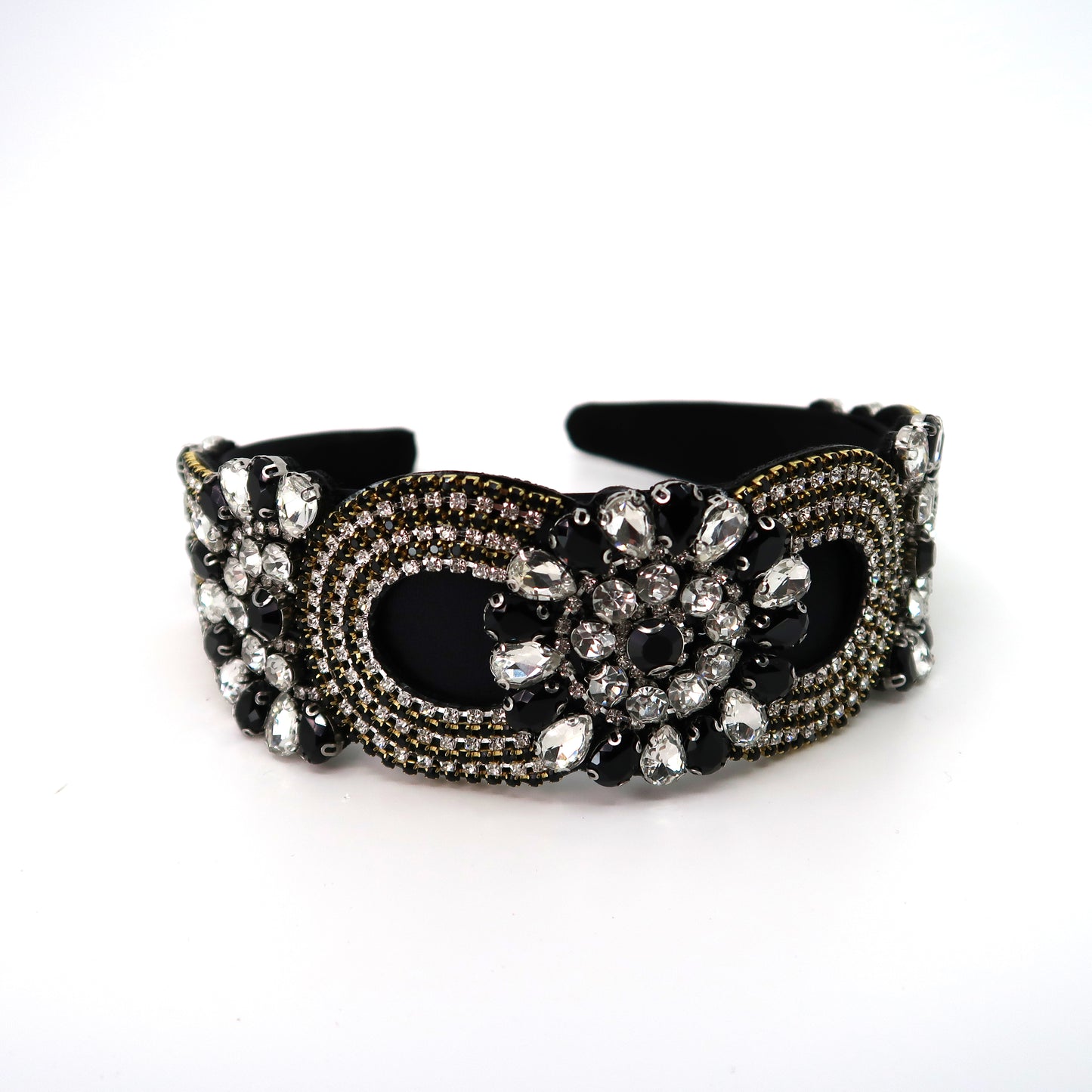 MULTI CRYSTAL DECOR WIDE HEADBAND HB1011-64 (12PC)