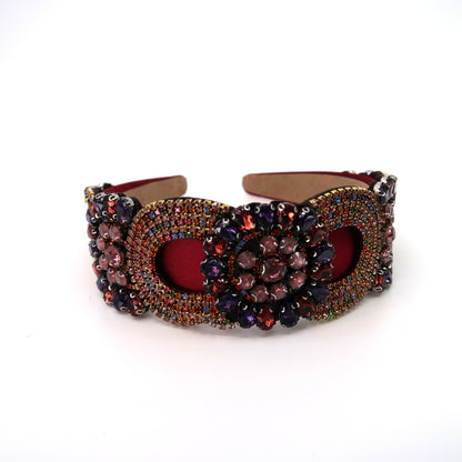 MULTI CRYSTAL DECOR WIDE HEADBAND HB1011-64 (12PC)