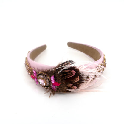 FEATHER CRYSTAL HEADBAND HB21029-27 (12PC)