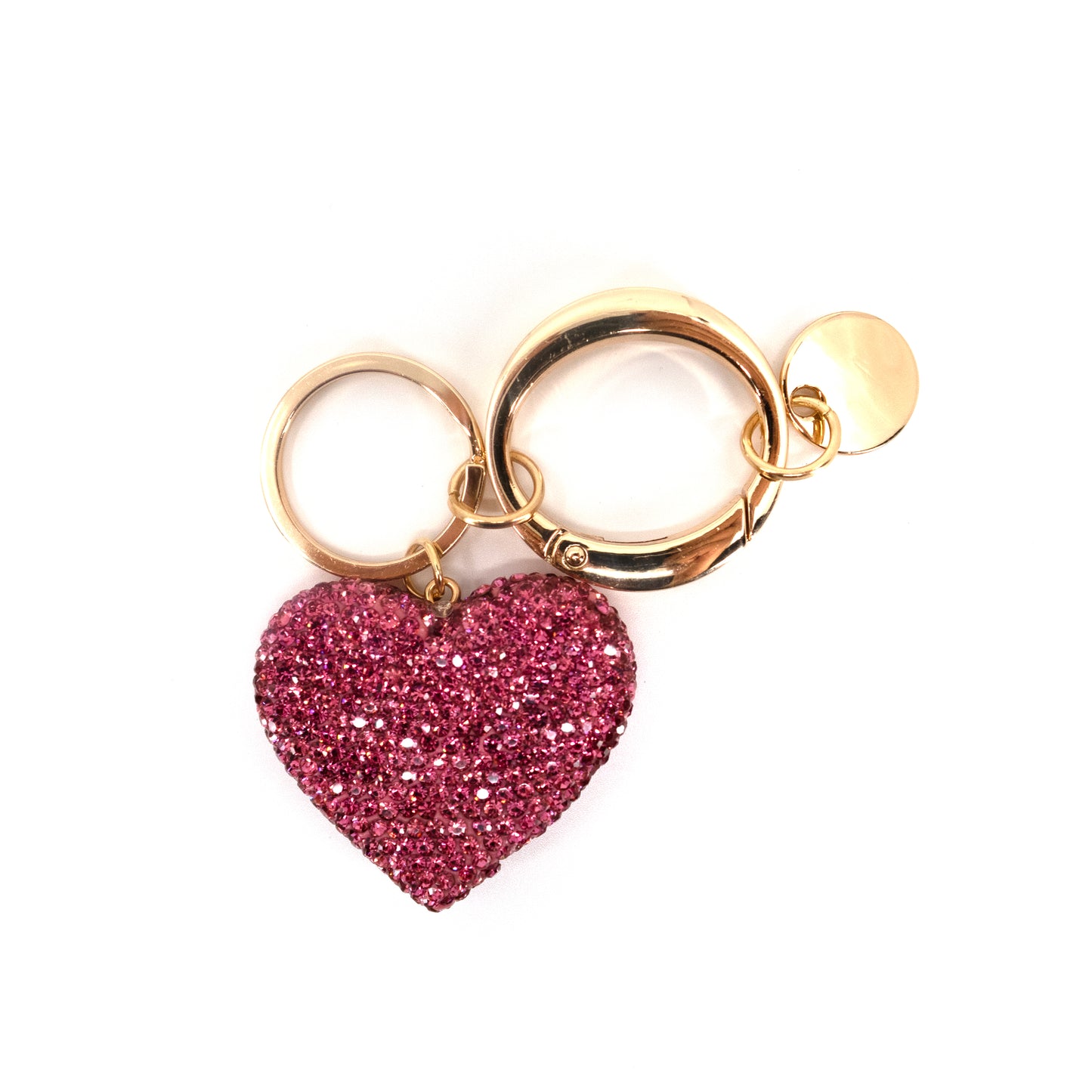 RHINESTONE HEART KEY CHAIN KC1026-36 (12PC)