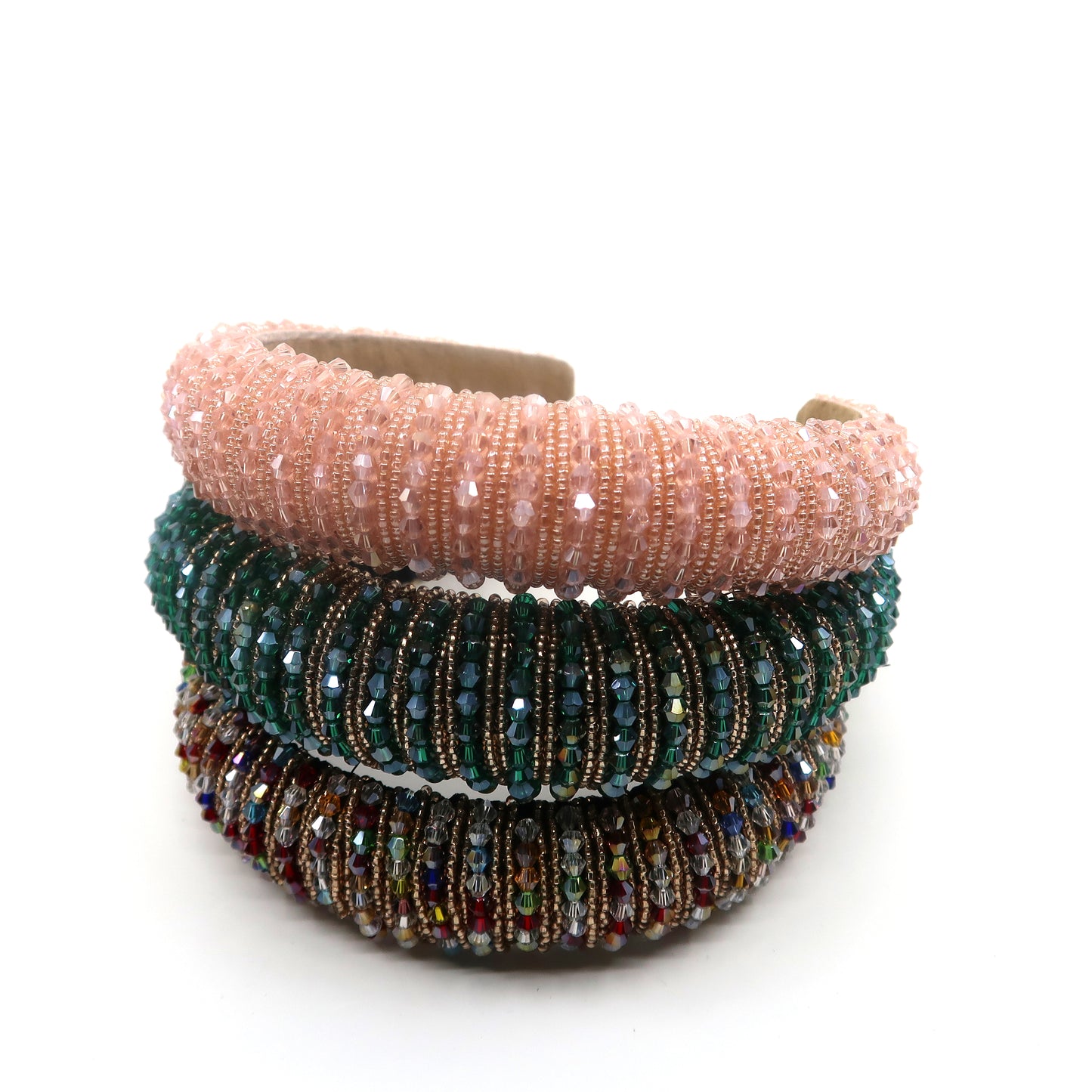 MULTI CRYSTAL BEADED HEADBAND HB1202-3 (12PC)