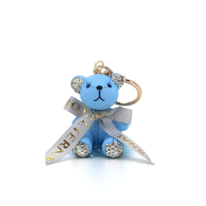 RHINESTONE RIBBON BEAR KEY CHAIN KC3209-123 (12PC)