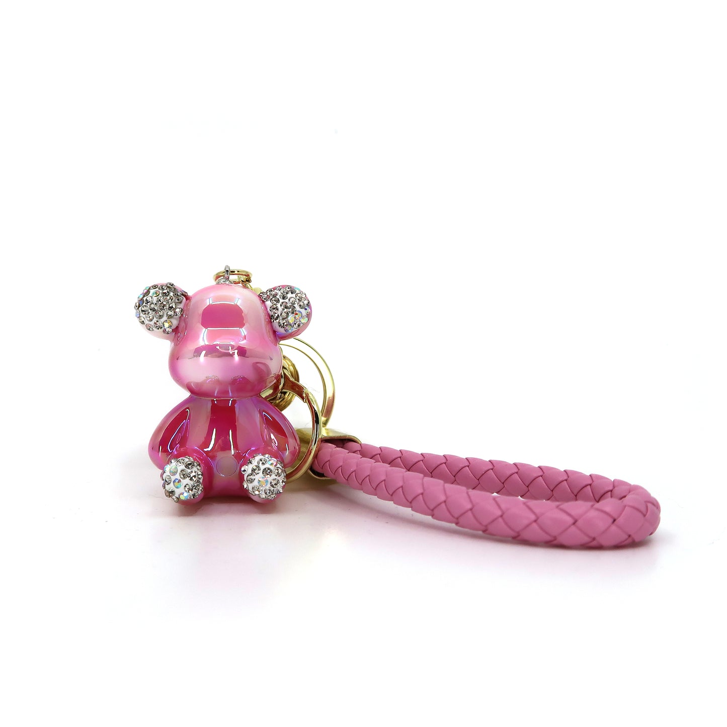 RHINESTONE BEAR STRAP KEY CHAIN KC3209-130 (12PC)