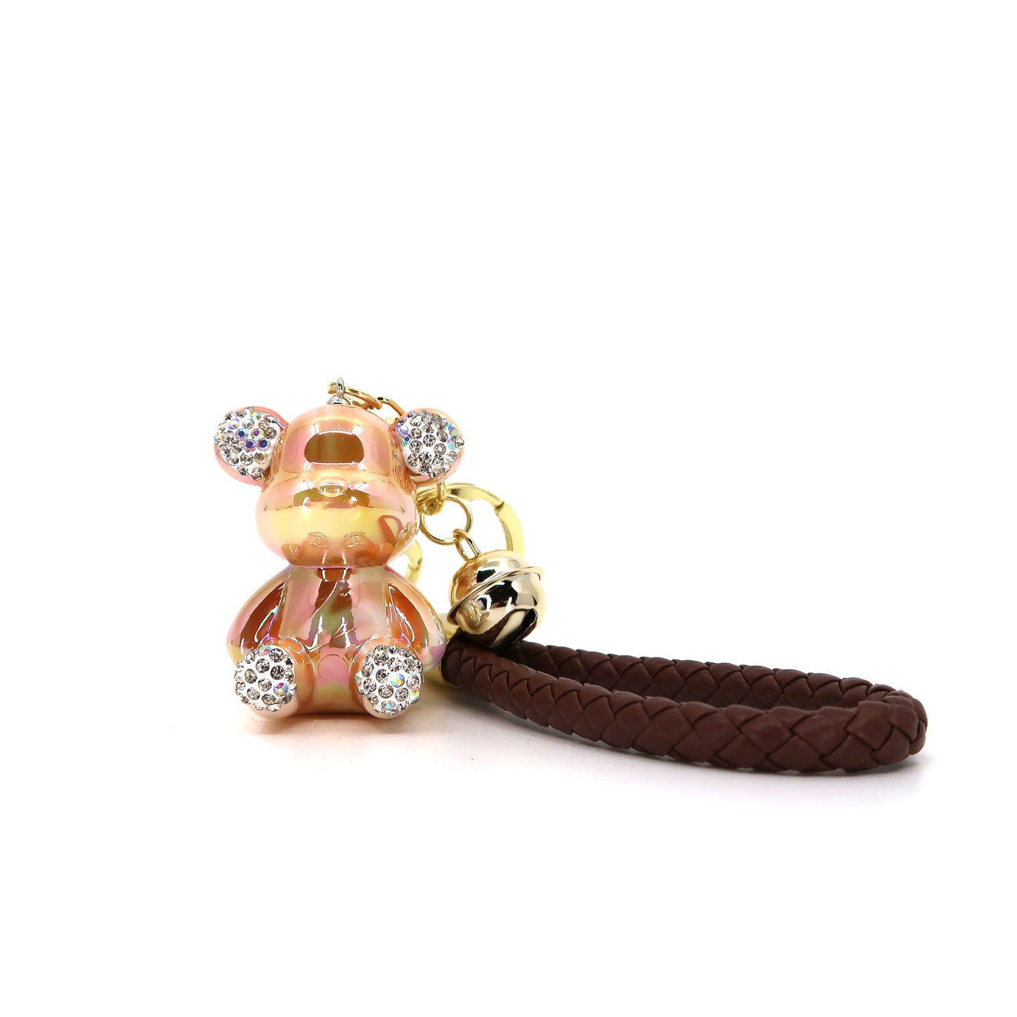 RHINESTONE BEAR STRAP KEY CHAIN KC3209-130 (12PC)