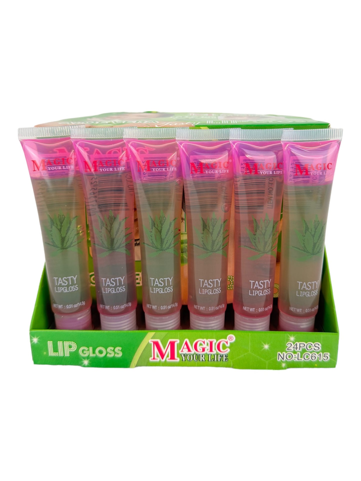 MAGIC YOUR LIFE 99% ALOE VERA LIP GLOSS LC615 (24PC)