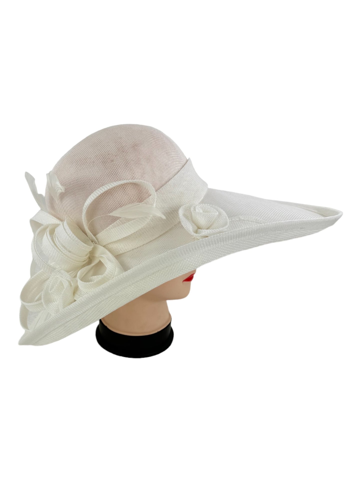 NEW BOW FLOWER SINAMAY KENTUCKY DERBY WEDDING HAT FF923 (4PC)