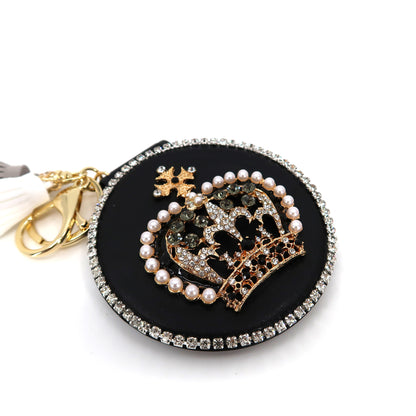 RHINESTONE CROWN TASSLE MIRROR KEY CHAIN KC3222-10 (6PC)