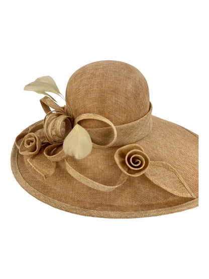 NEW BOW FLOWER SINAMAY KENTUCKY DERBY WEDDING HAT FF923 (4PC)