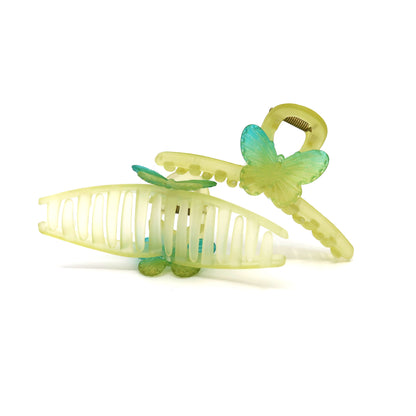 GREEN BUTTERFLY CLAW CLIP JC3315-59 (12PC)