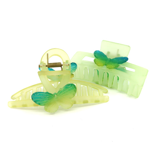 GREEN BUTTERFLY CLAW CLIP JC3315-59 (12PC)