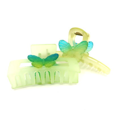 GREEN BUTTERFLY CLAW CLIP JC3315-59 (12PC)