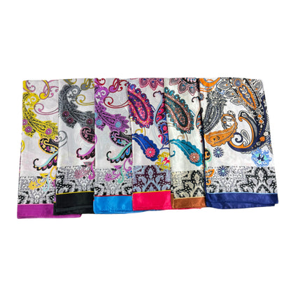 SATIN PAISLEY SCARVES ST4626-6 (12PC)