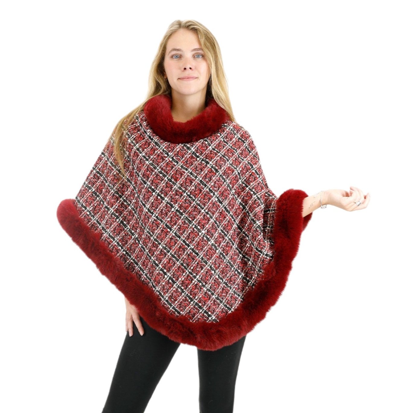 CHECK PATTERN FUR PONCHO 4068 (6PC)