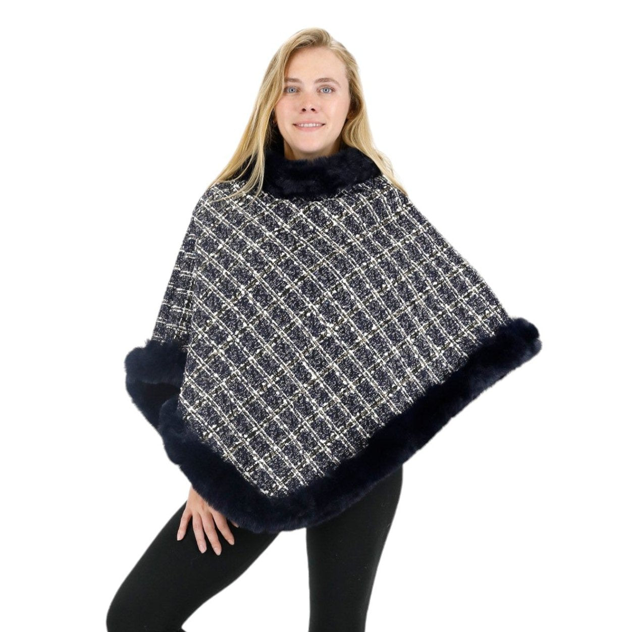 CHECK PATTERN FUR PONCHO 4068 (6PC)