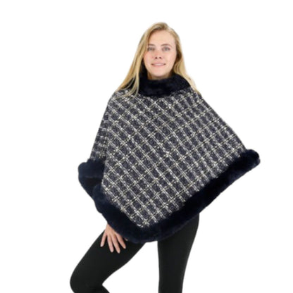 CHECK PATTERN FUR PONCHO 4068 (6PC)