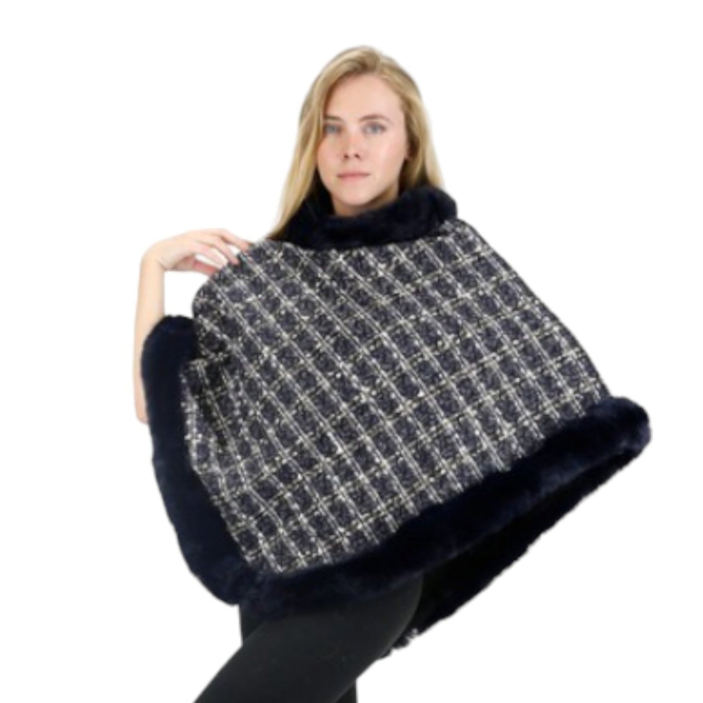 CHECK PATTERN FUR PONCHO 4068 (6PC)