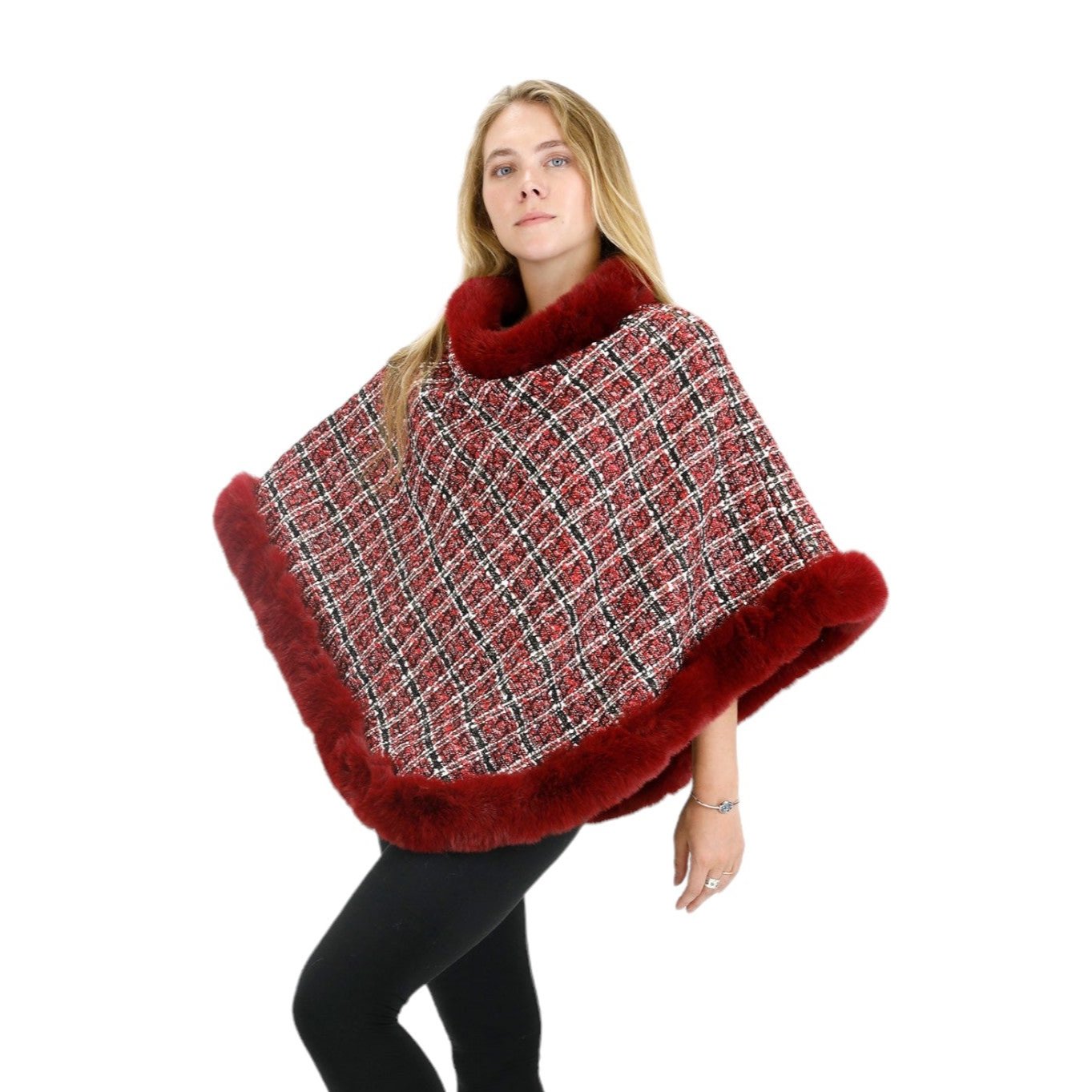 CHECK PATTERN FUR PONCHO 4068 (6PC)