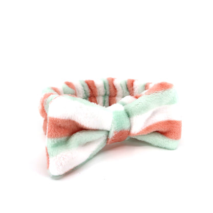 CUTE STRIPE PATTERN RIBBON SPA HEADWRAP HW0315-20 (12PC)