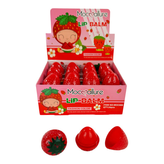 MOC ALLURE STRAWBERRY LIP BALM LB666-1 (24PC)