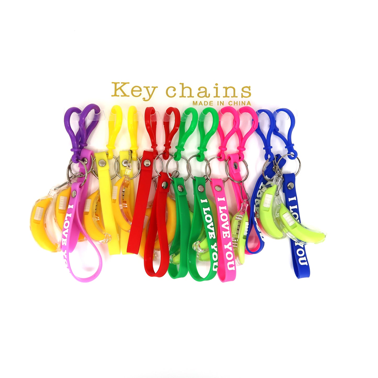 BANANA LED LIGHT KEY CHAIN KC107-1 (12PC)