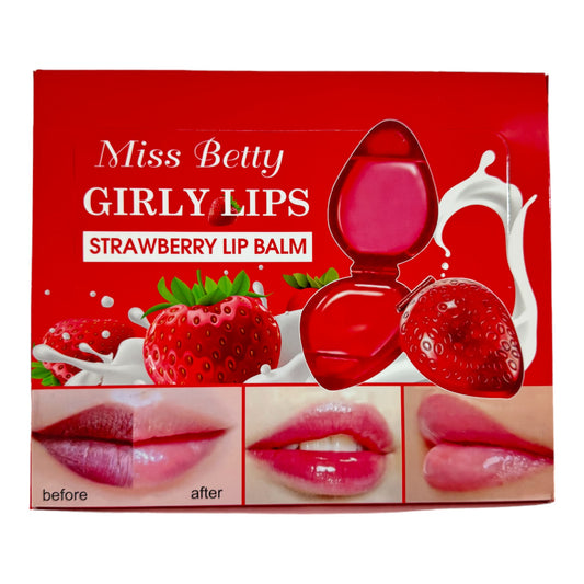 MISS BETTY GIRLY STRAWBERRY LIP BALM LB1159 (24PC)