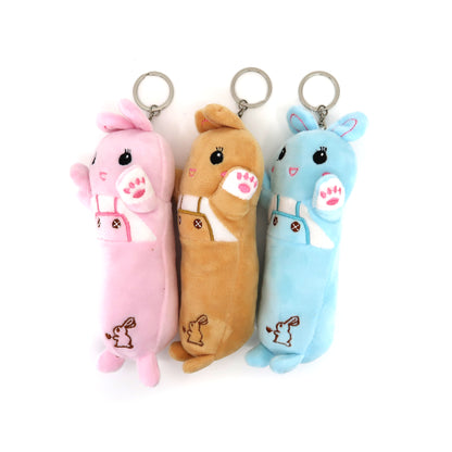 OVERALL RABBIT PLUSH KEY CHAIN TY23202-8 (12PC)