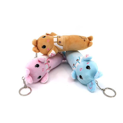 OVERALL RABBIT PLUSH KEY CHAIN TY23202-8 (12PC)