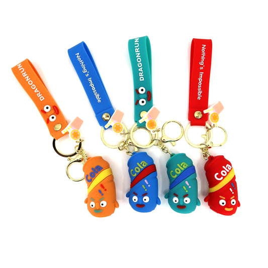 FUNNY CARTOON COLA KEY CHAIN KC1011-16 (12PC)