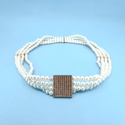 PEARL N RHINESTONE SQUARE BUCKLE BELT 0506-10 (4PC)