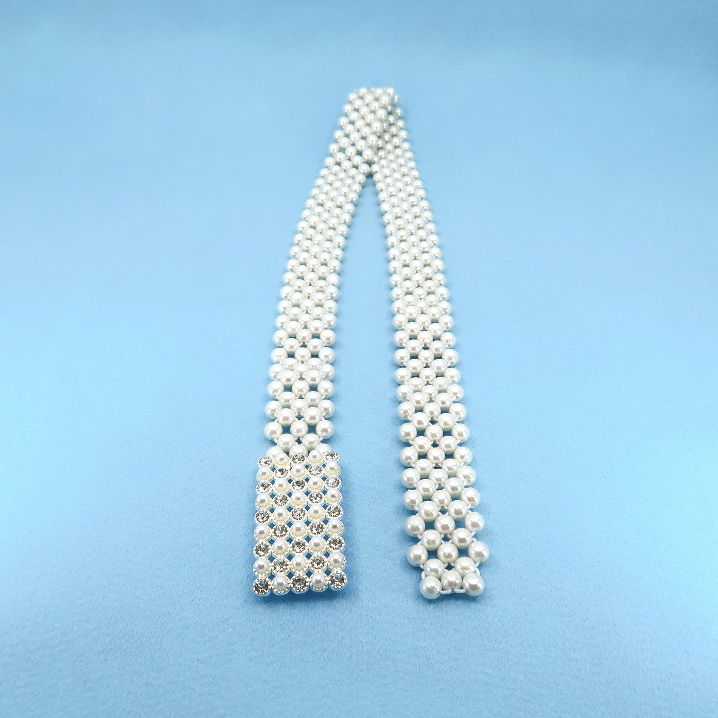 PEARL N RHINESTONE RECTANGLE BUCKLE BELT 0506-9 (3PC)