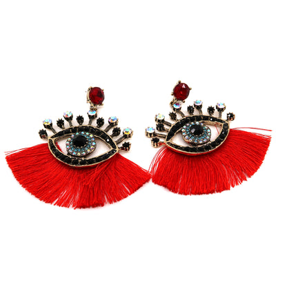 EVIL EYE TASSEL EARRING 904-16 (12PC)