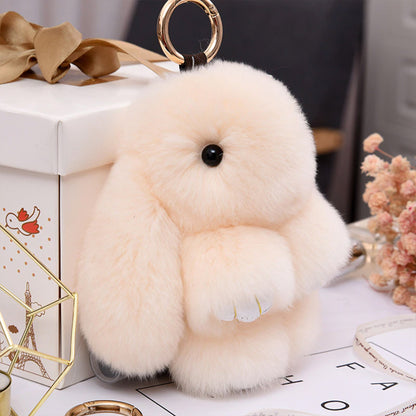 SMALL RABBIT POM POM KEY CHAIN KC0225-5 (12PC)