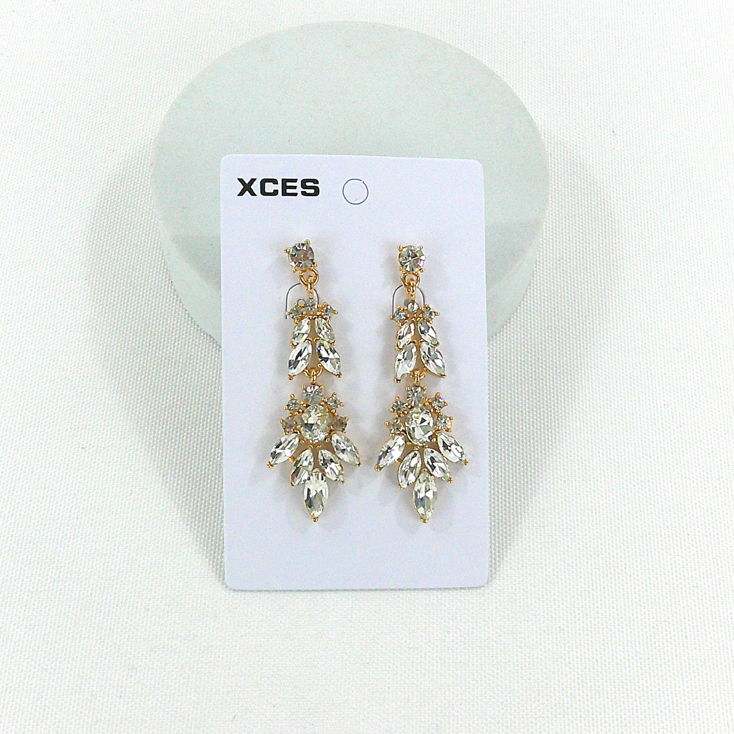 OVAL CRYSTAL DROP BRIDAL EARRING JE7308 (1PC)