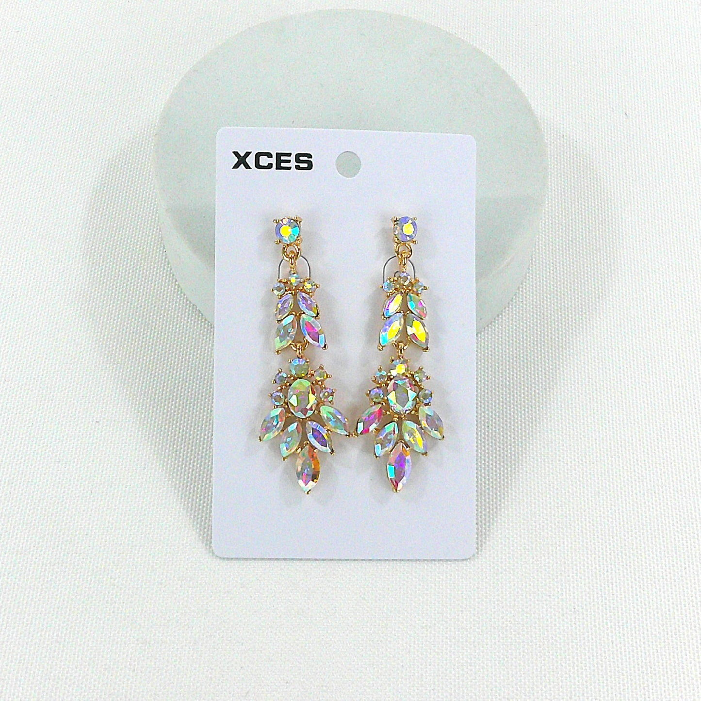 OVAL CRYSTAL DROP BRIDAL EARRING JE7308 (1PC)