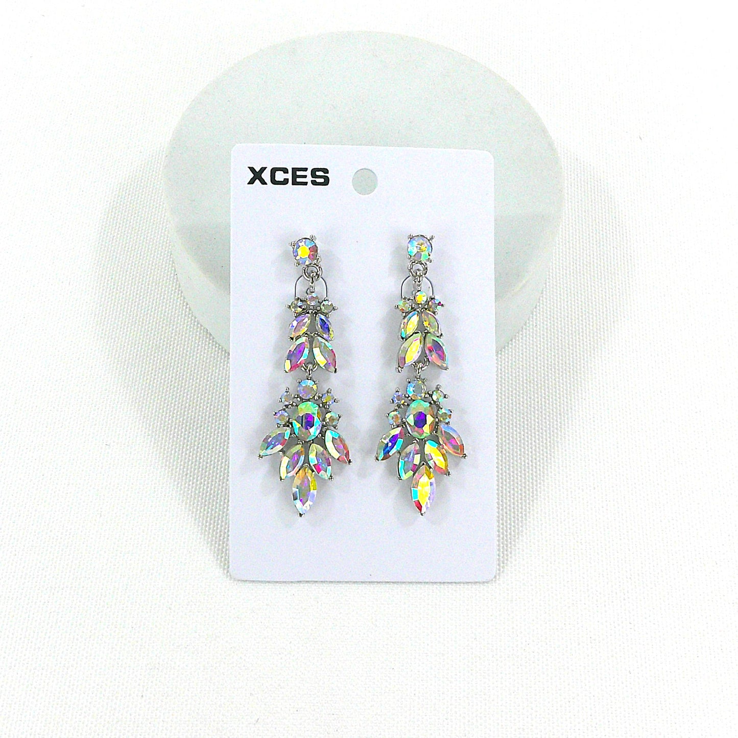 OVAL CRYSTAL DROP BRIDAL EARRING JE7308 (1PC)