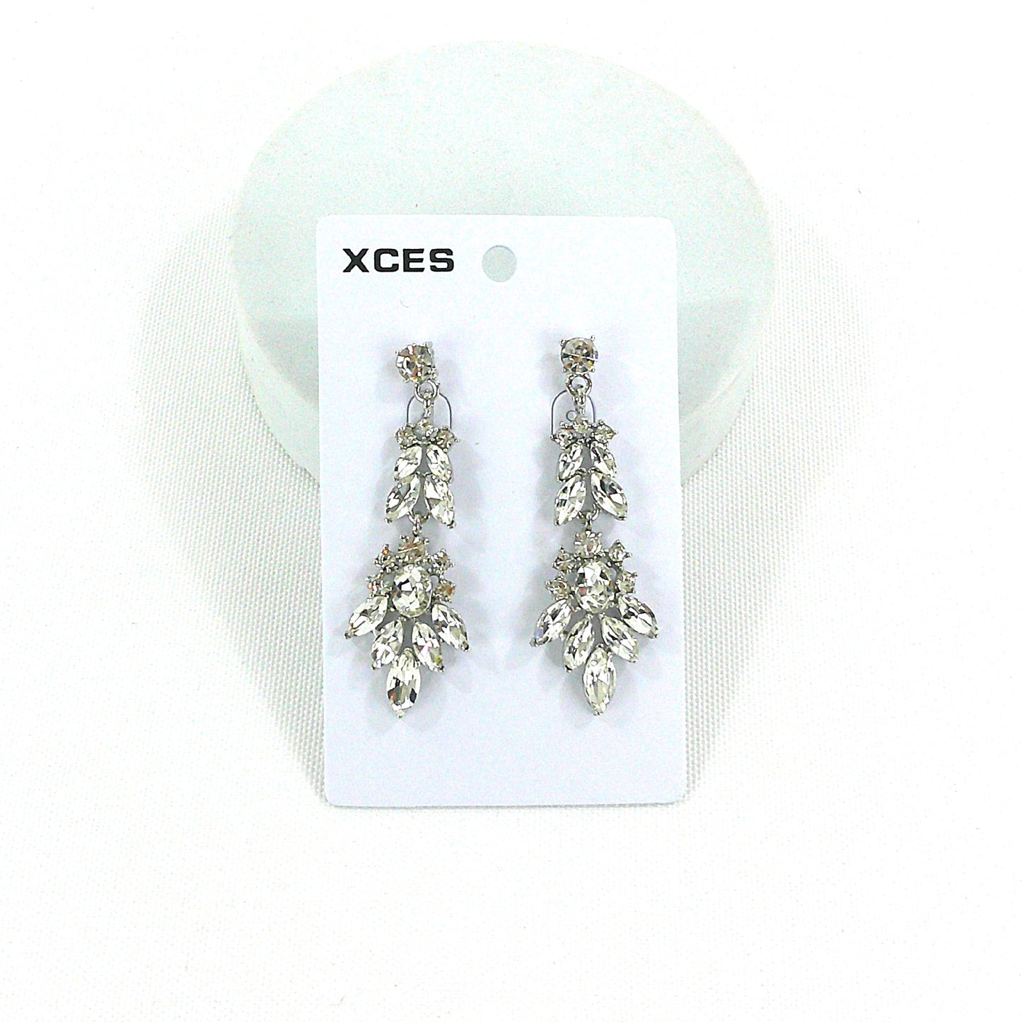 OVAL CRYSTAL DROP BRIDAL EARRING JE7308 (1PC)