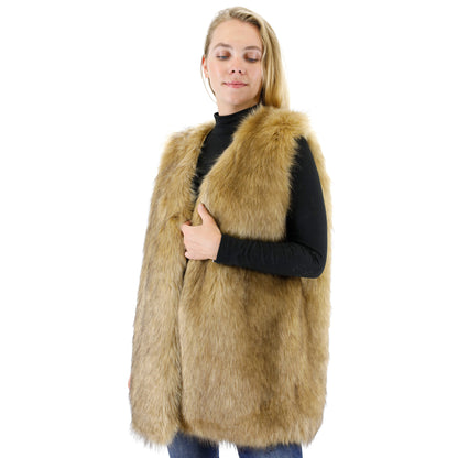 FAUX FUR VEST P3736(4PC)