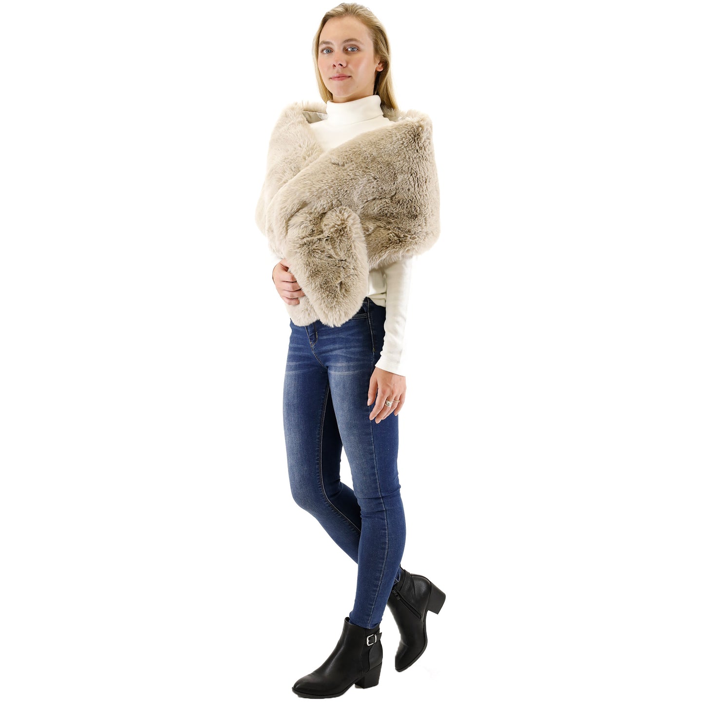 MINK FUR SHAWL P3735 (3PC)