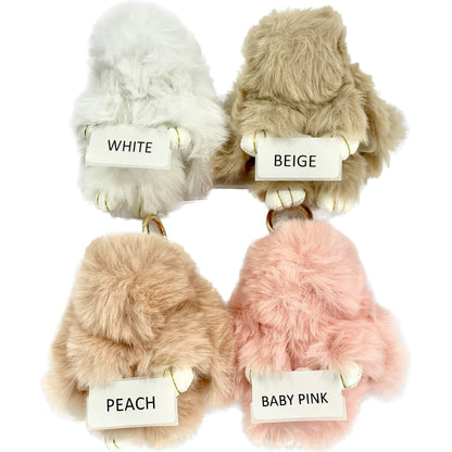 LARGE RABBIT POM POM KEY CHAIN KC0225-6 (12PC)