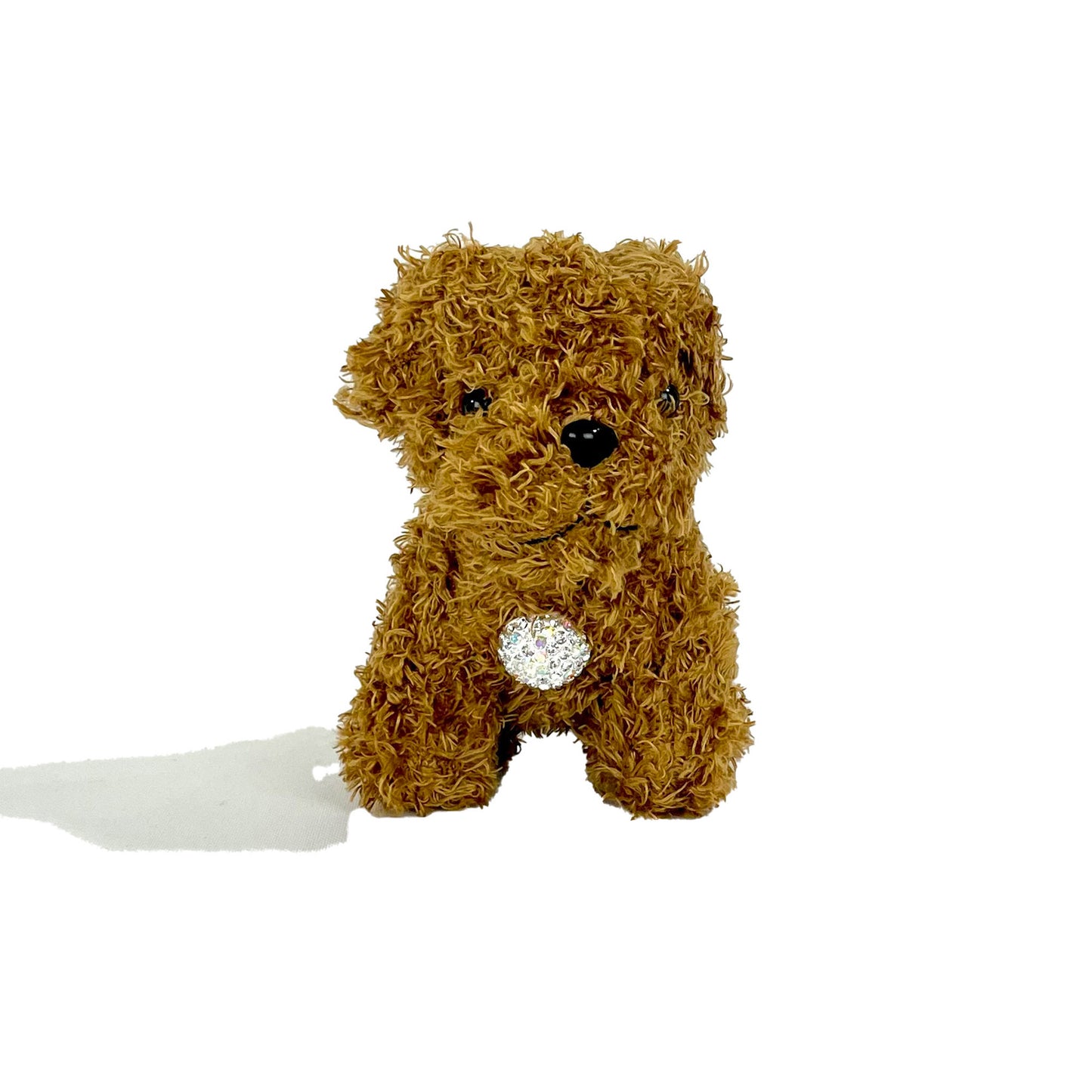 RHINESTONE CURLY HAIR DOG PLUSH KEY CHAIN KC0425-3 (12PC)