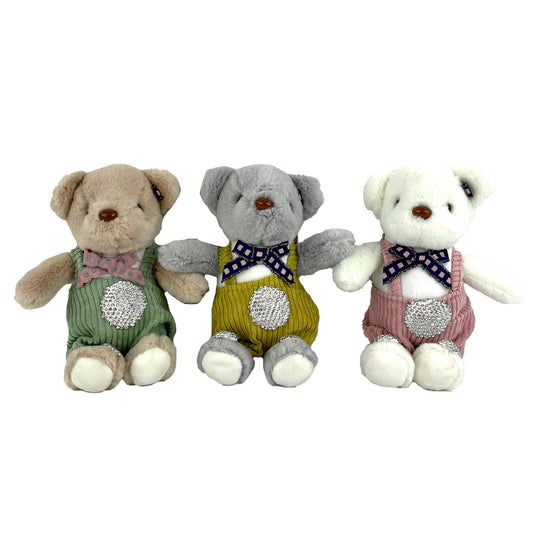 OVERALL BEAR PLUSH KEY CHAIN KC0504-5 (12PC)