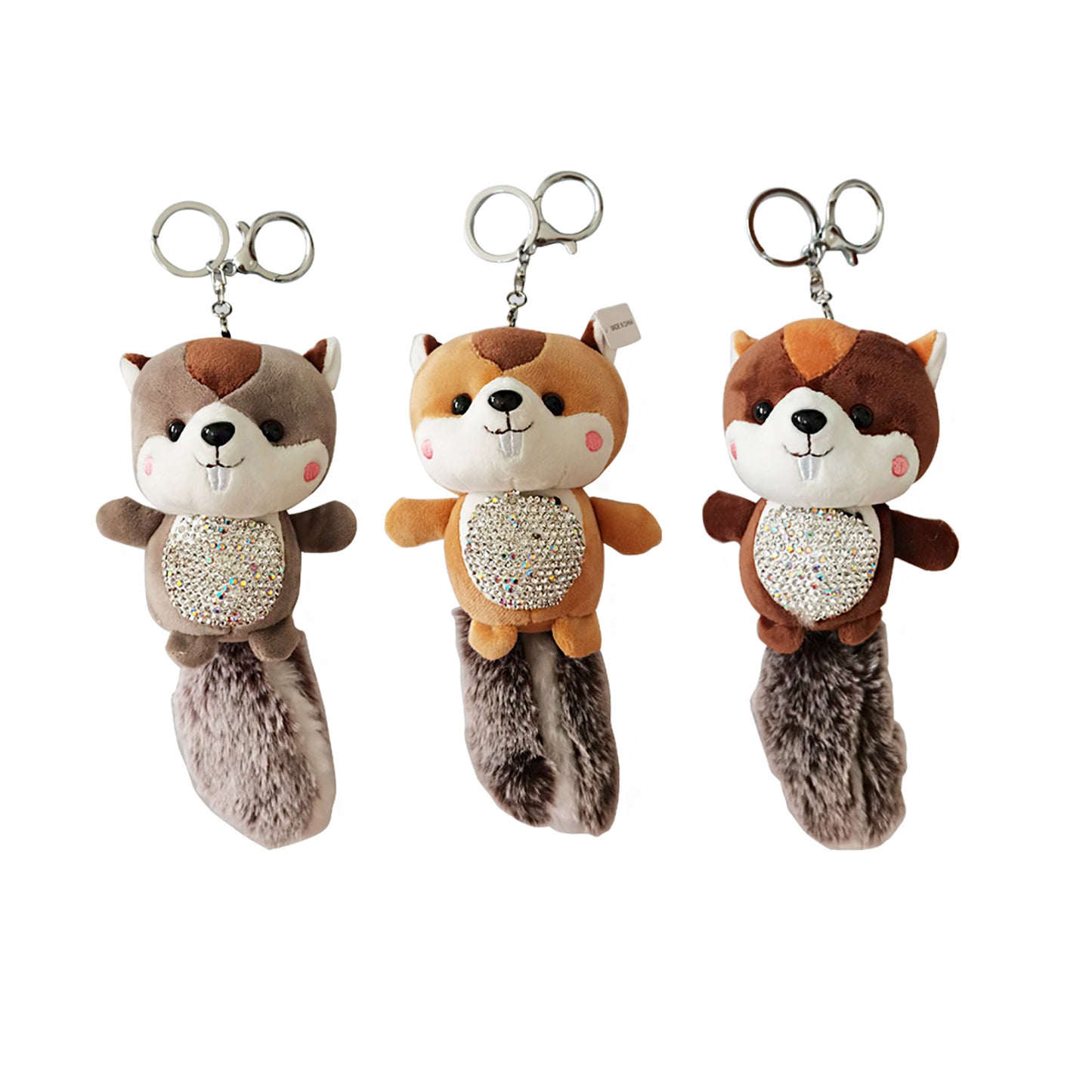 RHINESTONE BIG TOOTH SQUIRREL KEY CHAIN KC1028-19 (12PC)