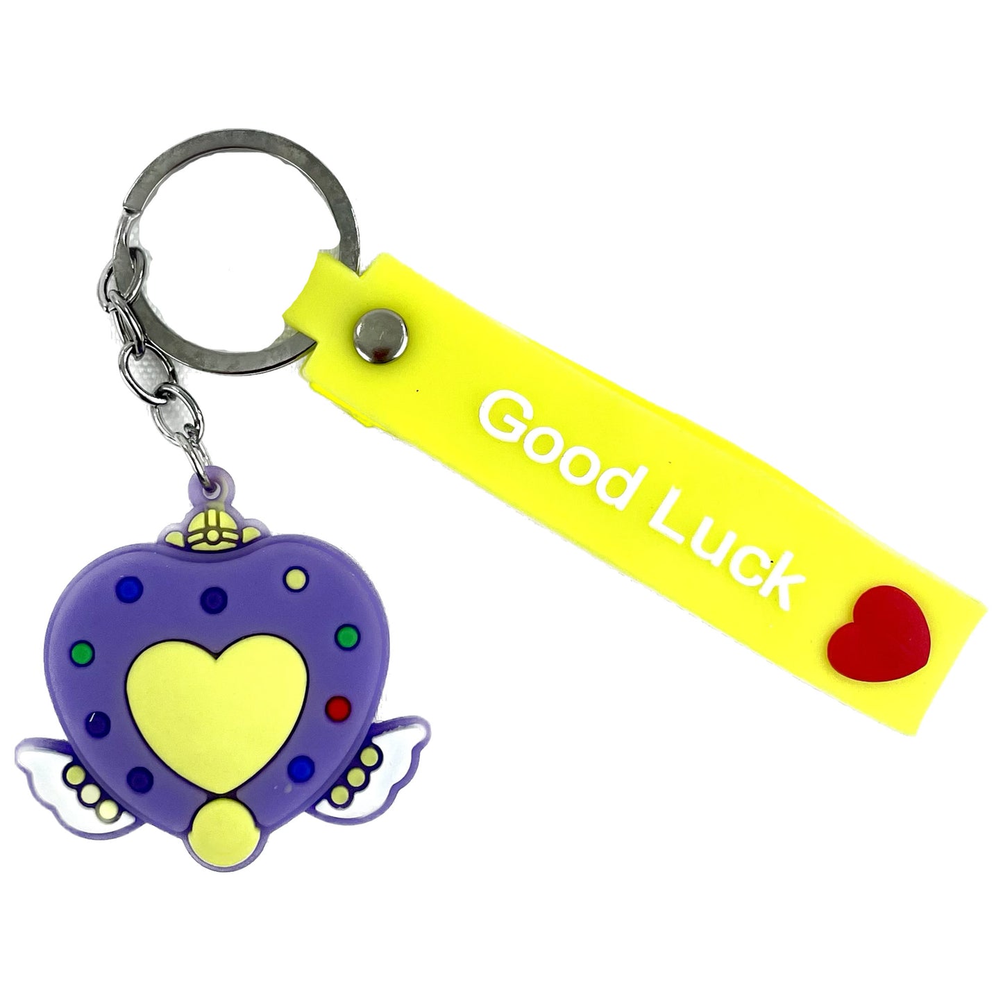 HEART ANGEL WING GOOD LUCK KEY CHAIN KC21104-52 (12PC)