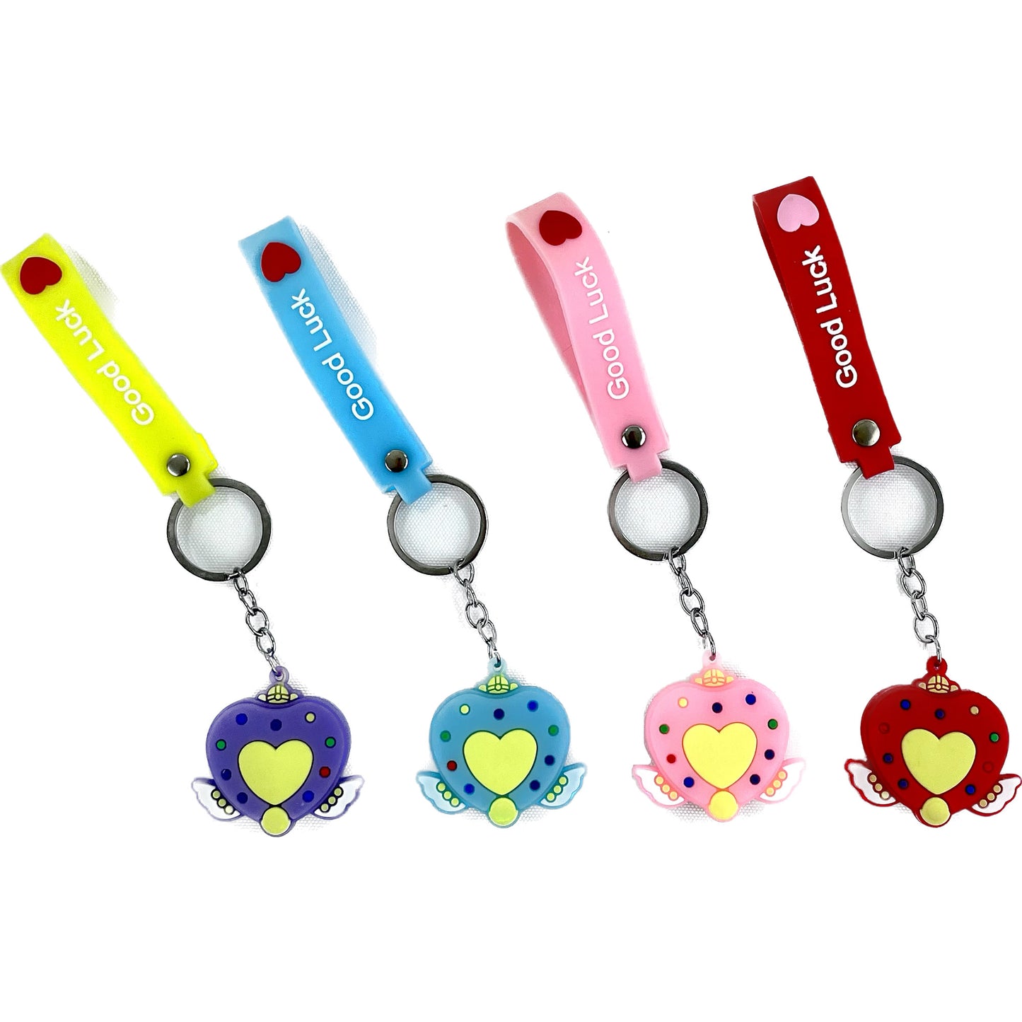 HEART ANGEL WING GOOD LUCK KEY CHAIN KC21104-52 (12PC)