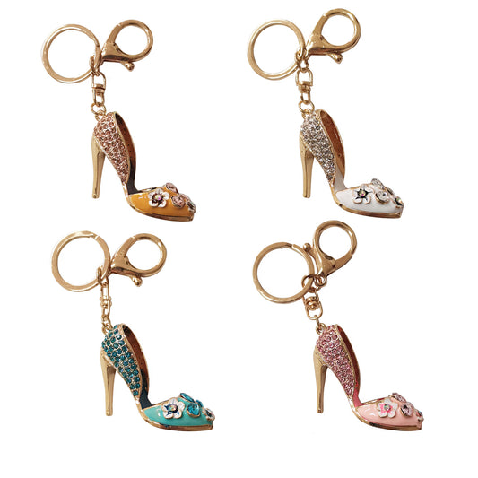 RHINESTONE HIGH HEEL KEY CHAIN KC2303-100 (12PC)